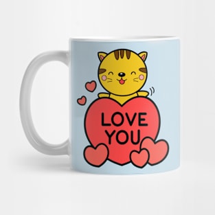 "Love You" Cat Mug